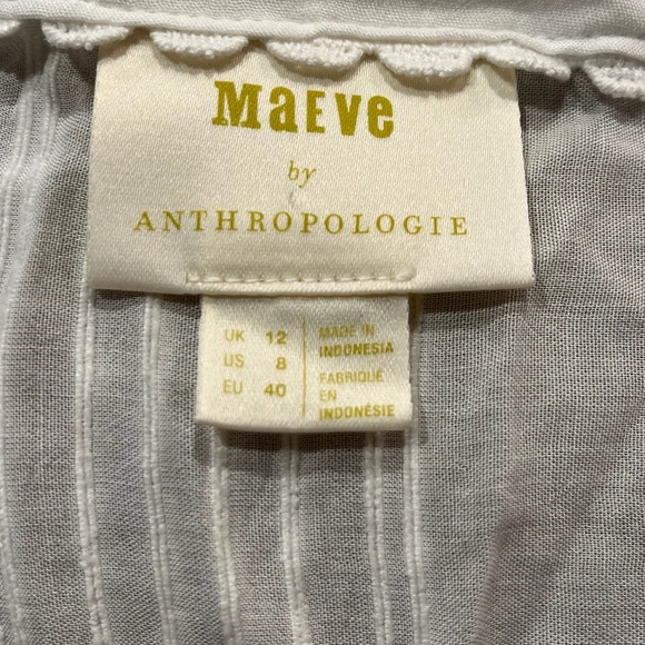 Anthropologie Maeve Isolode White Semi-Sheer Long Sleeve Blouse - Size 8 - Picture 14 of 14